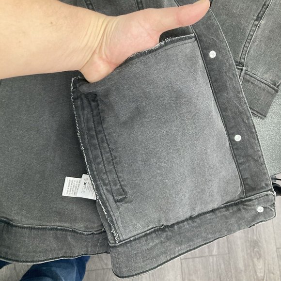 DC Men’s Denim Jean Jacket Charcoal Matt Black Unisex Adult Size X 99% Cotton - Picture 5 of 12